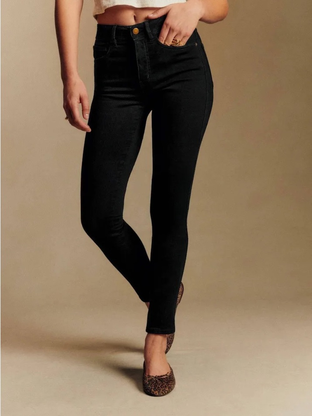 Sézane Mid Rise Black Slim Skinny Jeans Cotton Size 27